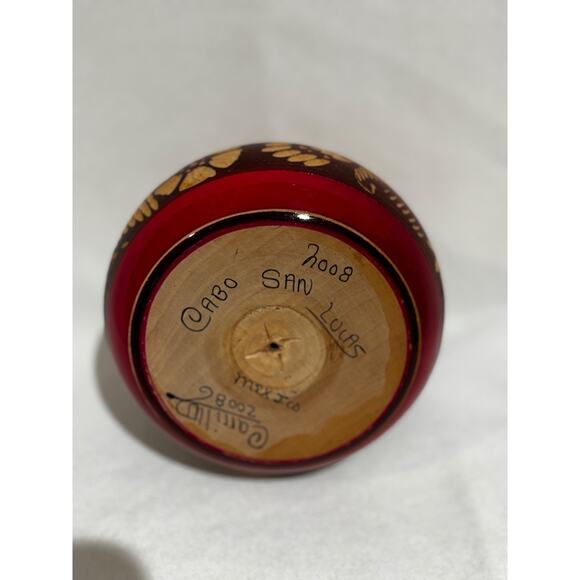 Cabo Carved Hispanic Aztec Tribal, HAND CRAFTED Spice Trinket Lidded Jar Unique - Picture 5 of 7